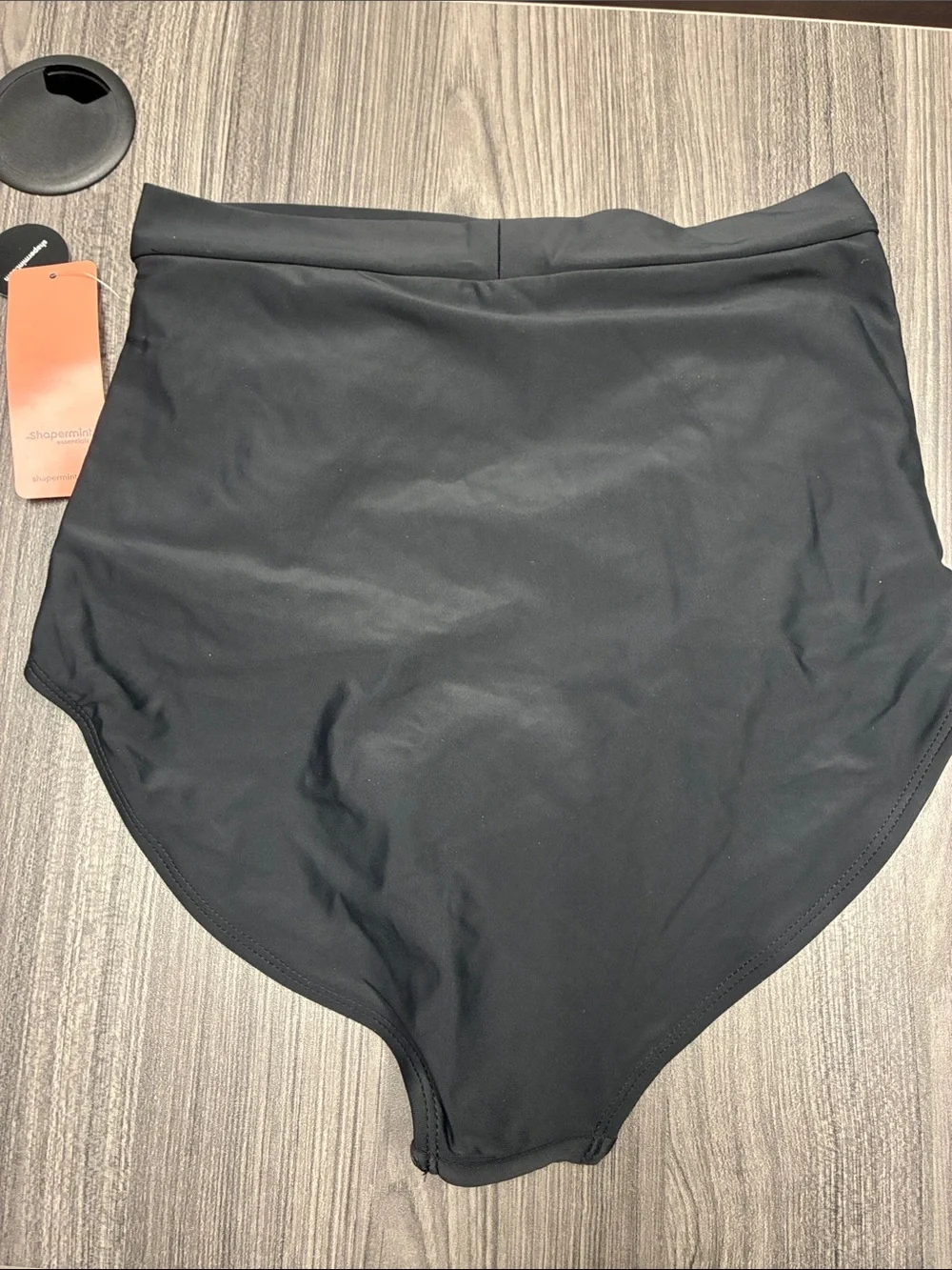 Shapermint Charcoal Ruched High-Waist One-Piece Swim Bottom